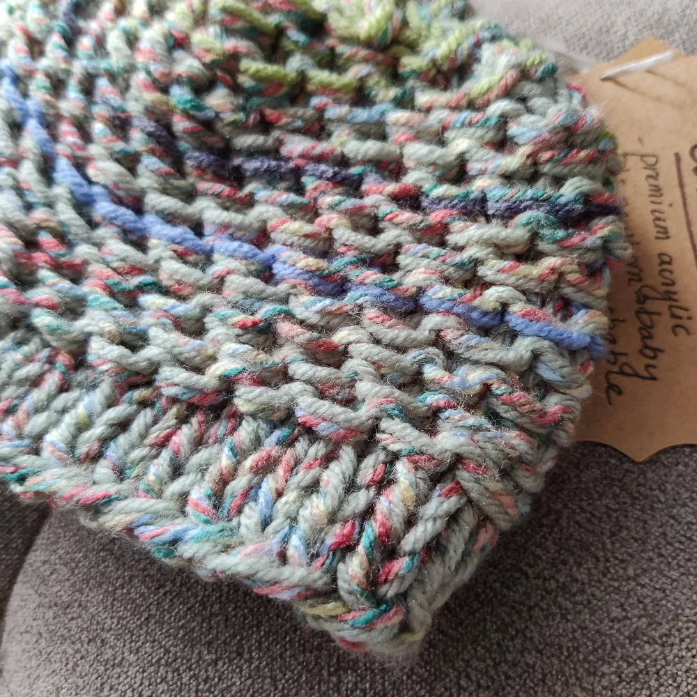 Hand knit Confetti Beanie, Baby Newborn Size